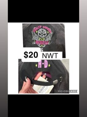 Harley-Davidson Black Cap with Pink and Lime Embroidery